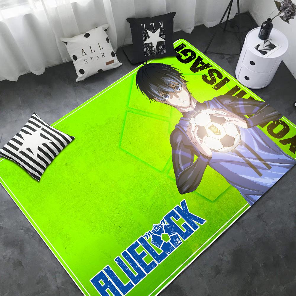 Blue Lock Room Mats Cheaper Anti-slip Modern Living Room Balcony Printed Household Carpets