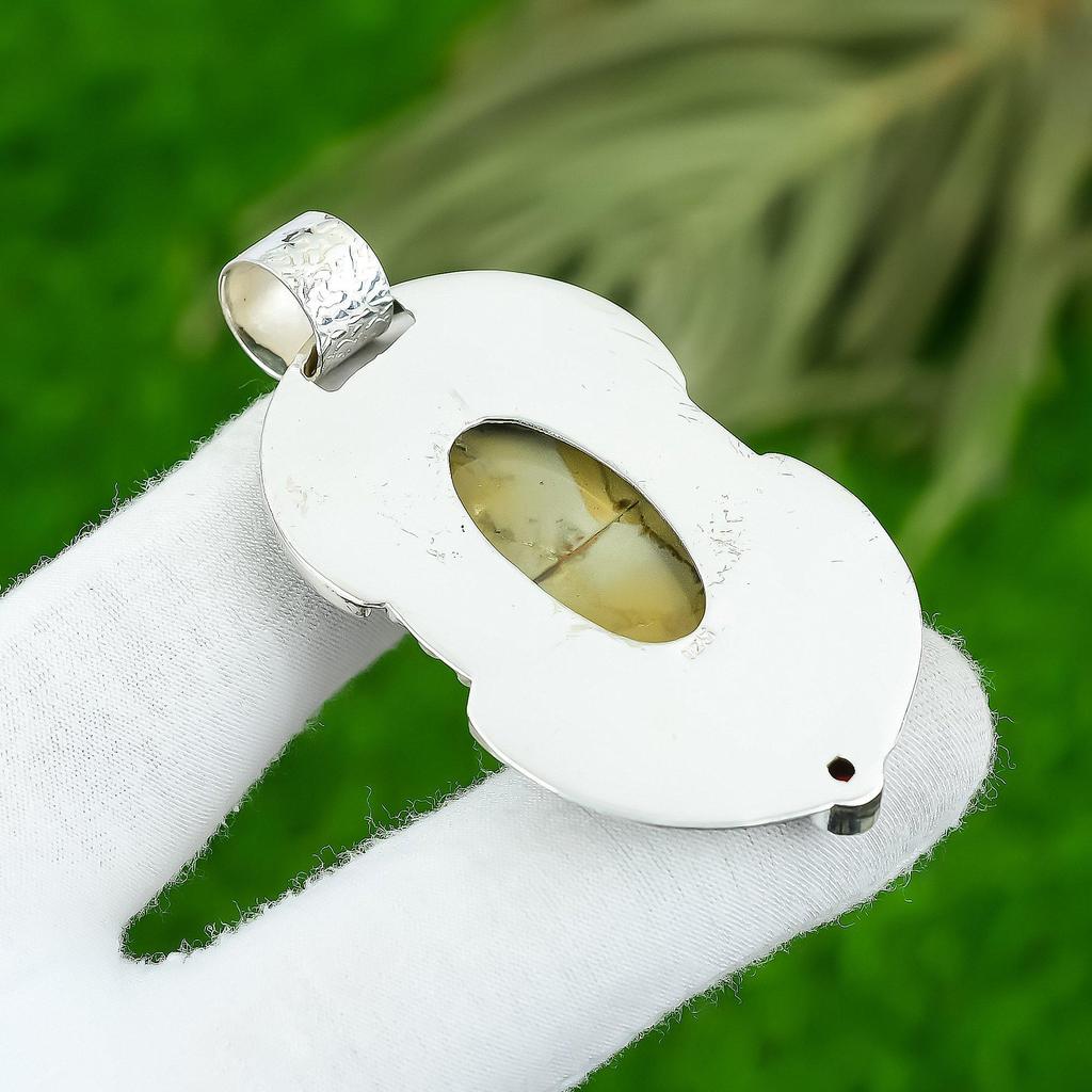 925 Silver Polychrome Jasper Stone Amethyst Birthday Wife Bezel Pendant Jewelry