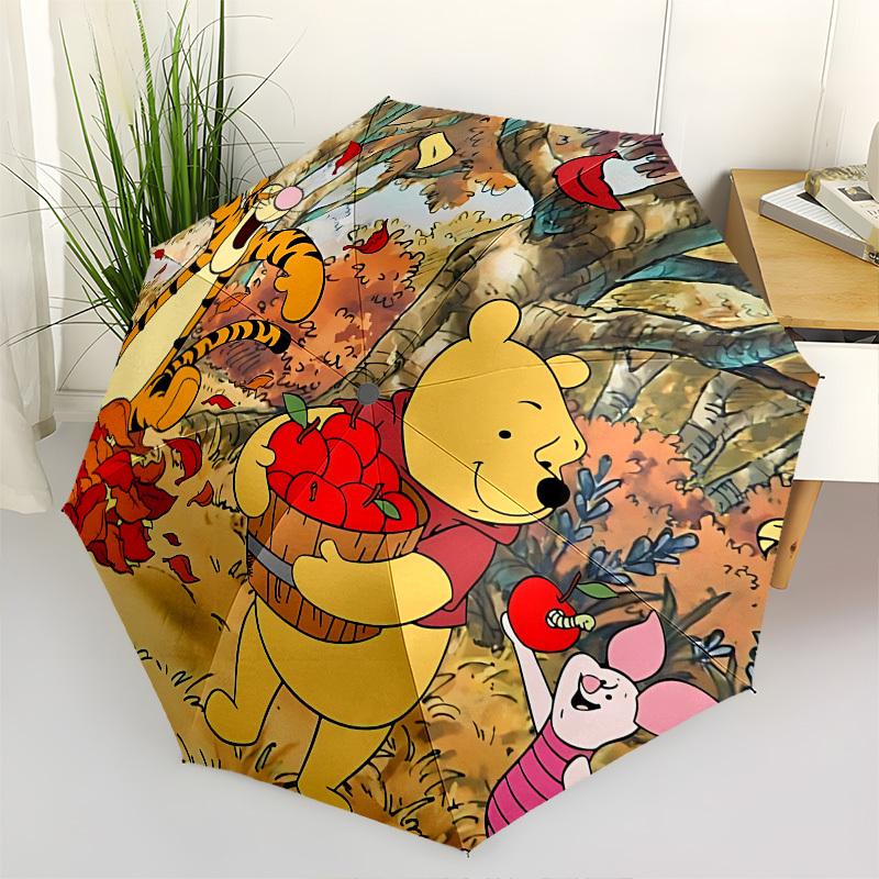 

Winnie and Friends Themed Automatic Opening and Closing Umbrella, Brightly Colored 8-rib Portable Umbrella, Suitable for Men and Women, A Perfect Gift