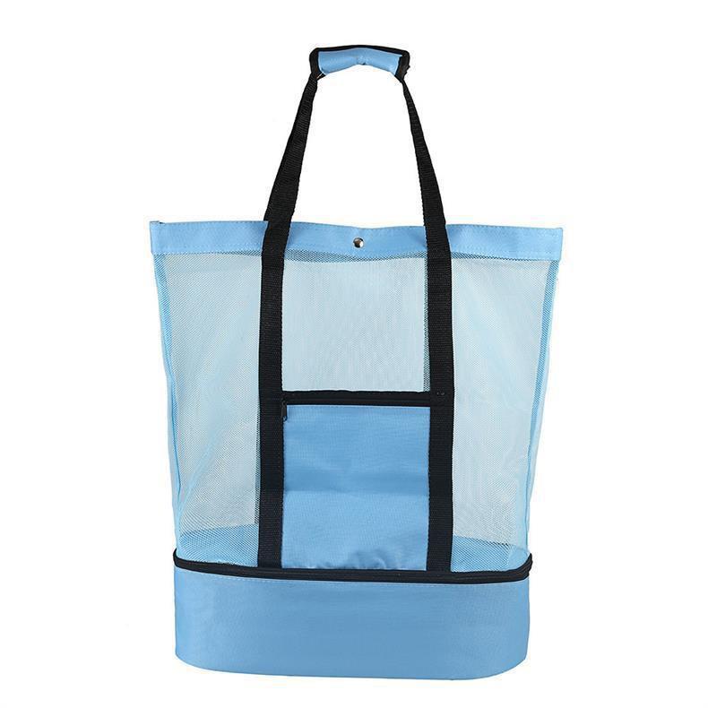 

Double-Layer Insulated Beach & Fitness Tote with Wet/Dry Separation синий