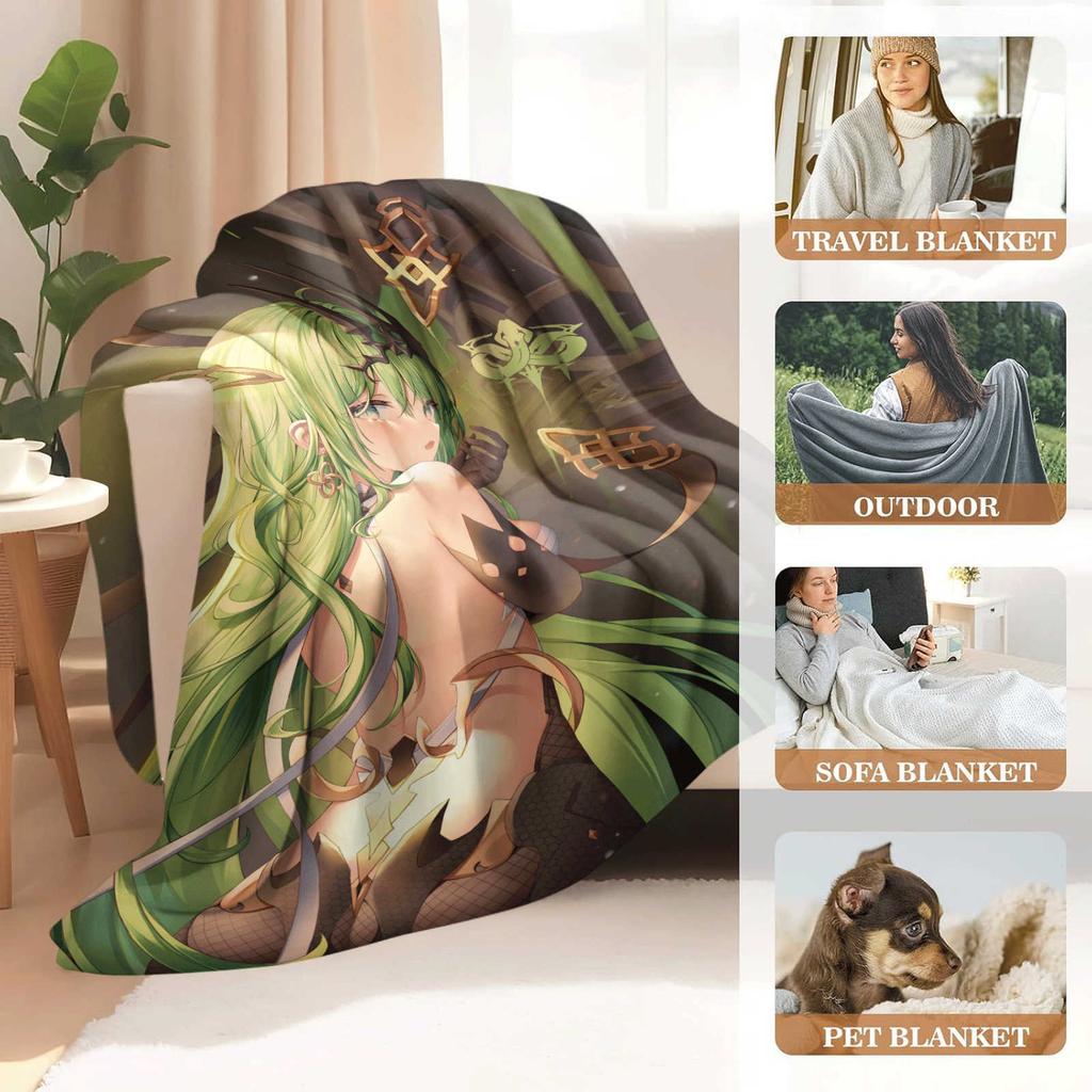 Cartoon Honkai Impact 3rd Mobius Flannel Blanket Cover Warmth Soft Anime Blanket Multifunctional Decor Home Universal Blankets