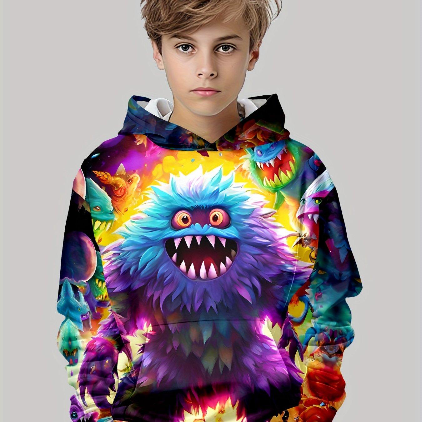 

Детская одежда Толстовки с капюшоном для мальчиков с длинным рукавом Креативный 3D принт с котом Детская одежда на весну и осень Повседневная модная одежда для девочек 110