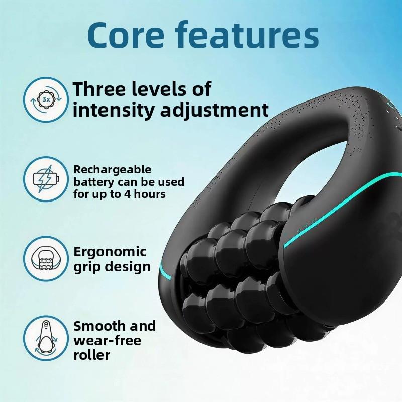 Rolling Percussive Massager Whole Body Fatigue Relief Deep Tissue and Muscle Recovery Rechargeable Powerful 3-Speed Spin