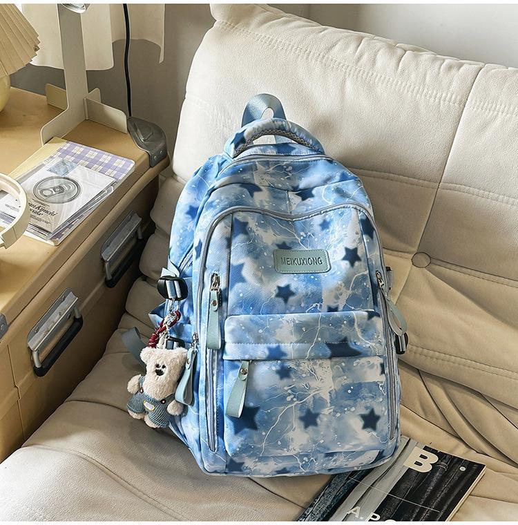 Cartable Série Étoile Brumeuse Haiyu changement graduel étoiles tachetées cartable hommes et femmes ambiance rue voyage sac à dos polyvalent