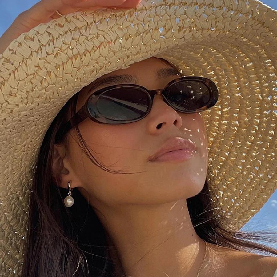 New Women Sunglasses Elliptical Small Frame Man Retro Personalized Sun Glasses Fashion Trend Outdoor Anti Uv Eyeglasses Uv400