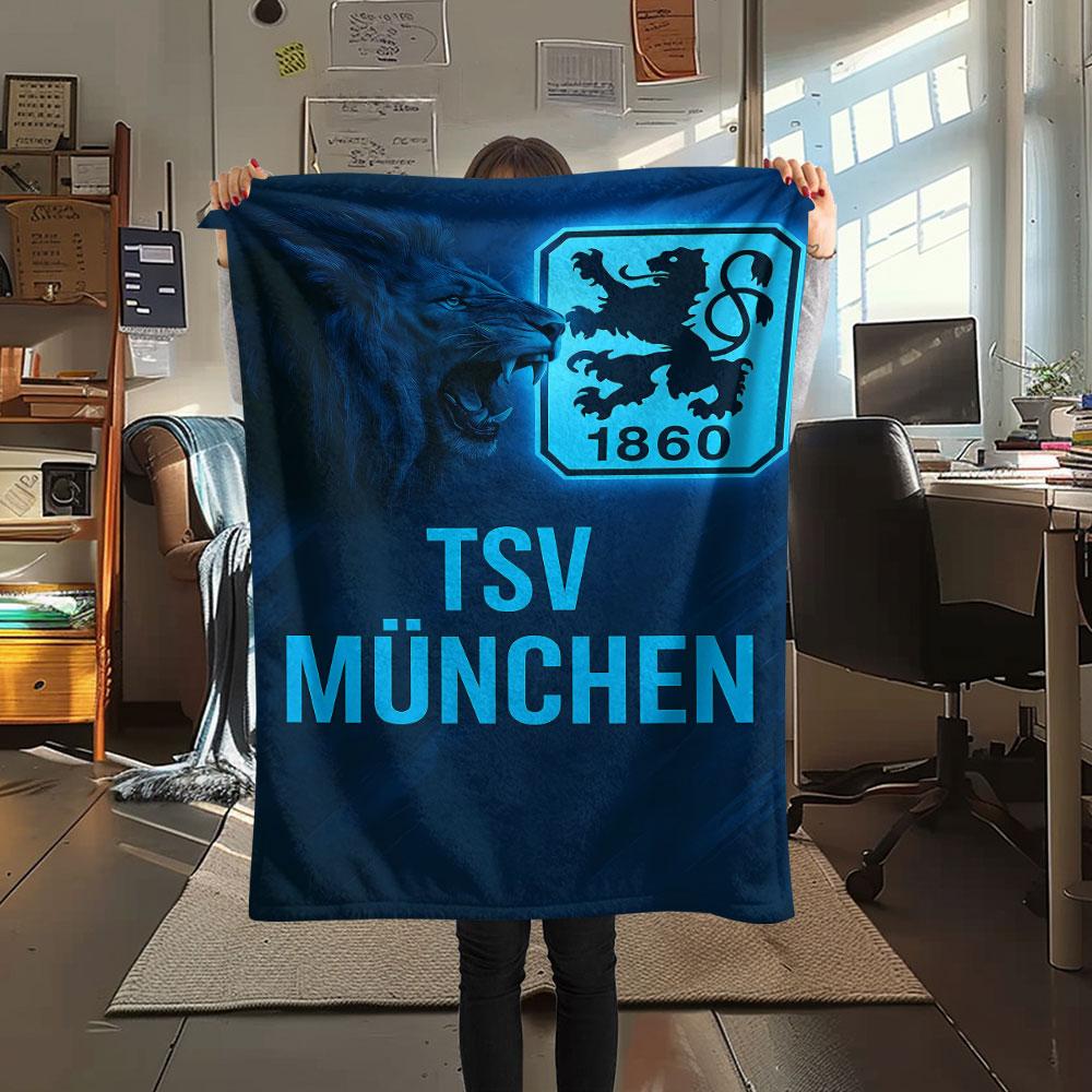 1PC TSV 1860 Munich Patterned Flannel Blanket Suitable For All Seasons for Home Decor Warmth and Comfort Gifts Holiday Present