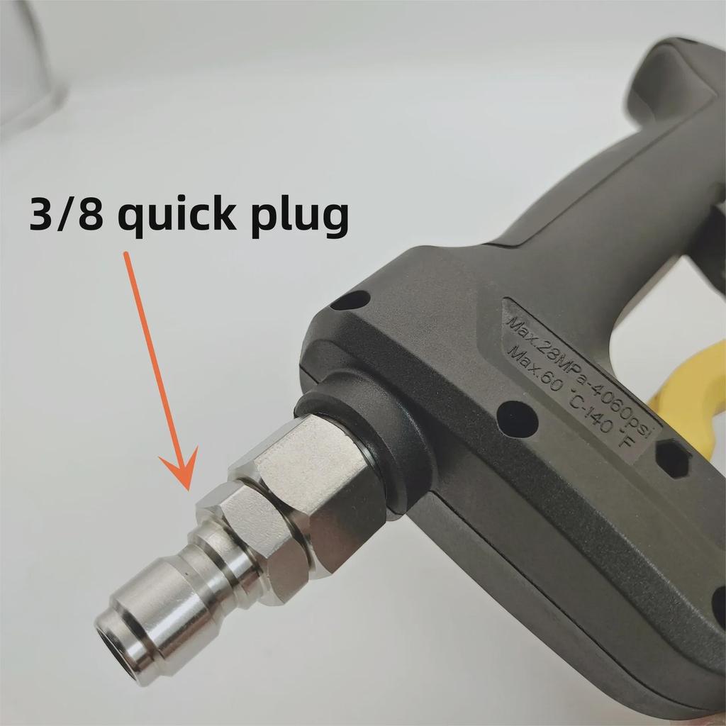Dolaşmayı Önleyici Bağlantılı ve 3/8" Dişi Dişli QC'li 4000 PSI Yüksek Basınçlı Oto Yıkama Tabancası, 5 Renkli Nozül İçerir