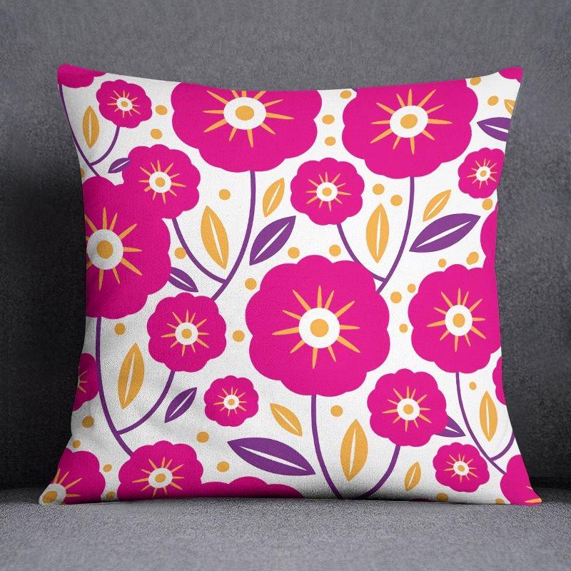 Pink ins Nordic cute pattern pillowcase home decoration sofa cushion living room square pillow cover home fabric