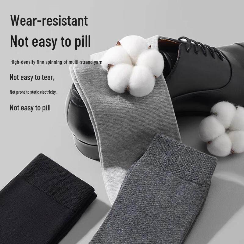 LANGSHA Men's Antibacterial Pure Cotton Dress Socks (7 Pairs)