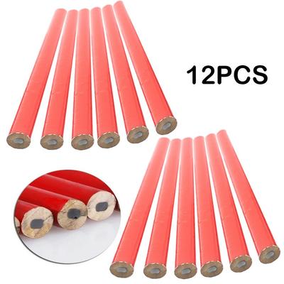 12Pcs 175mm Carpenters Pencil Black  Wood Working Construction Marking Tool