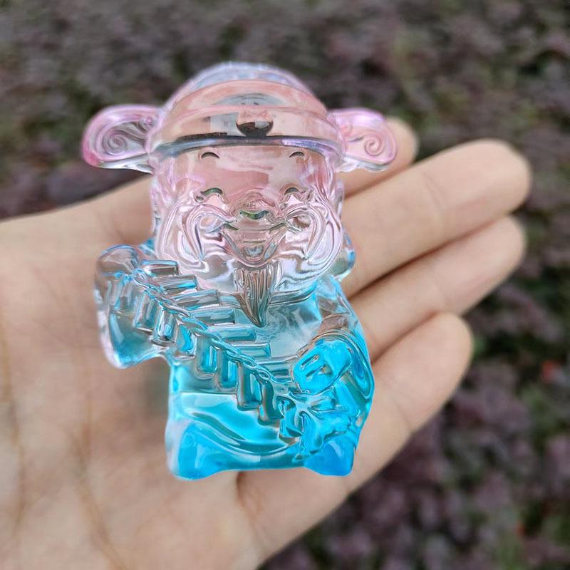 Crystal Glass God of Wealth Ornament: Home & Wedding Decoration Gift