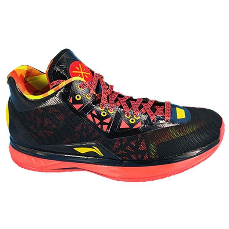 Li Ning Wade Way 4 Comfortable Shock Absorption Non-Slip Wear-Resistant Mid-Top Basketball Shoes Men sneaker Black Orange ABAL069-1