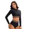 Split Long Sleeve Surfer Suit Sunscreen Swimsuit Women's High Waist Conservative Diving Suit Sexy Swimsuit