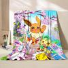 Pokémon Evoli Flanell-Kuscheldecke für Bett Sofa Zuhause Schlafzimmer Büro Reisen Kinder-Überwurfdecke Kinder Winter Warm Weich Geschenke