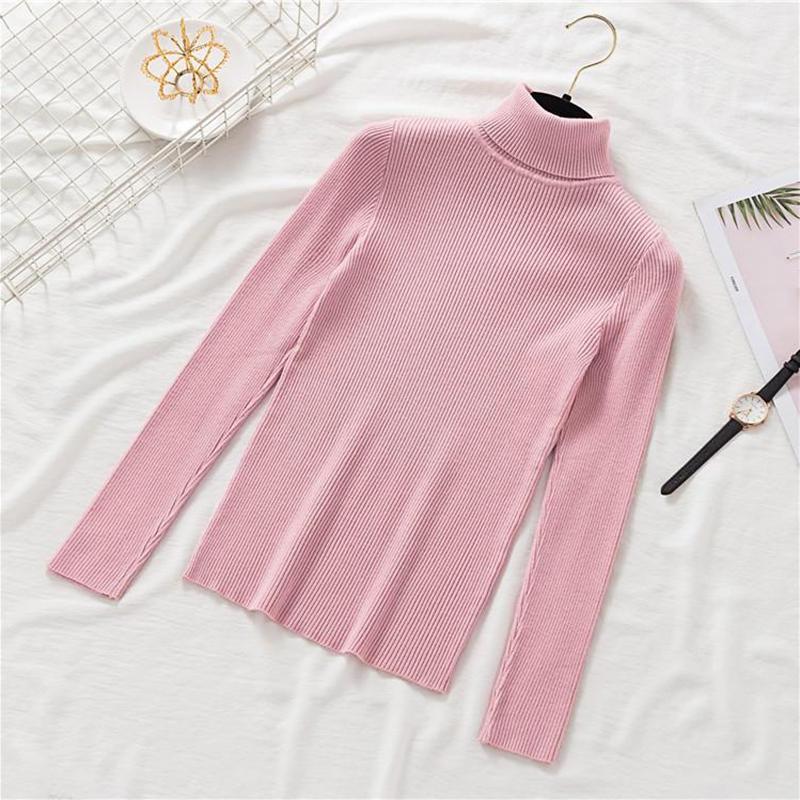 Turtleneck Pullover Sweater Women Jumper Knitted Fashion Autumn Long Sleeve Slim