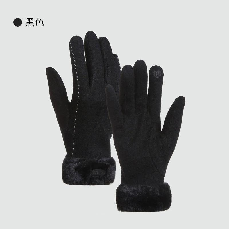 Cashmere Gloves Women's Autumn and Winter 2025 New Cycling Fleece Thickened Windproof, Warm and Cold-proof Gloves
