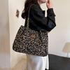 Nowa Moda Wszechstronna Torba na Ramię z Panterką Torba Damska Wysoka Tekstura Duża Pojemność Torba Shopper