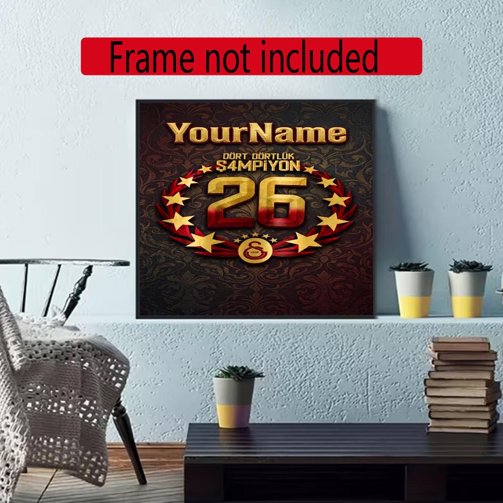 Galatasaray Personalized Name Round Diamond Painting Kit Diamond Embroidery Painting Rhinestones Mosaic Frameless Handwork Decoration Arts