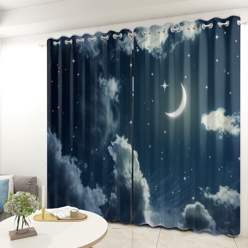 Țesătură pentru perdea cu cer înstelat Dormitor Sufragerie Balcon Perdea opacă Birou Hotel Perdea cu izolație termică