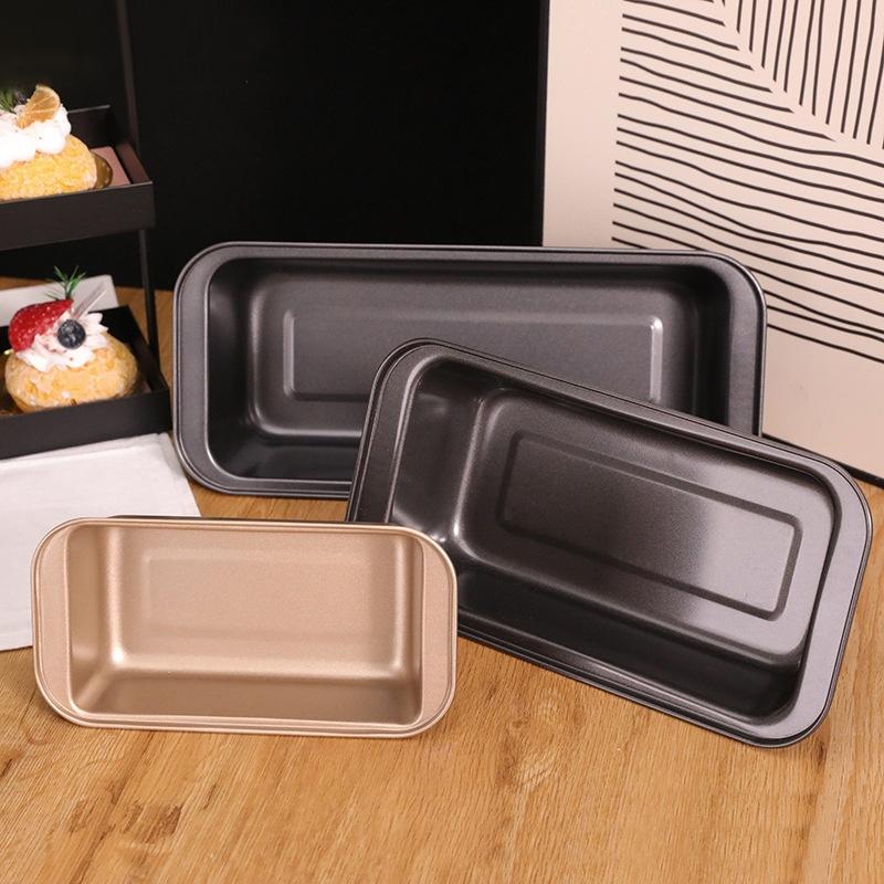 1 Pcs Rectangular Baking Bread Loaf Pan Black Golden Carbon Steel Nonstick Loaf Pan For Baking Homemade Bread Toast Brownies