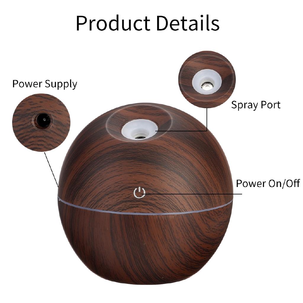 7 Color USB Aroma Essential Oil Diffuser Air Purifier LED Night Light Ultrasonic Cool Mist Humidifier Home Office 130ML
