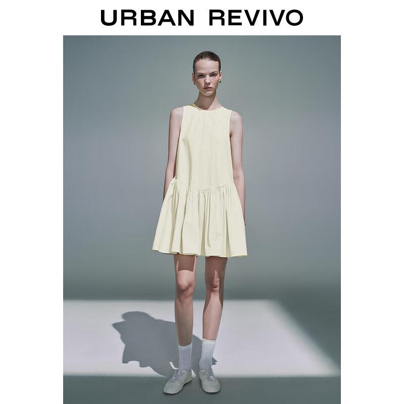 

UR Women s Pleated Sleeveless A-Line Dress with Tie-Waist XL