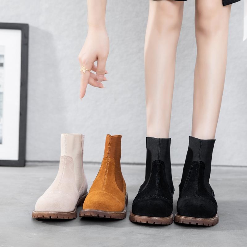 Fashion AIYUQI Women Chelsea Boots 2025 Autumn Winter New British Style Fashion Short Boots Women Suede Slip-on Ankle Boots Women