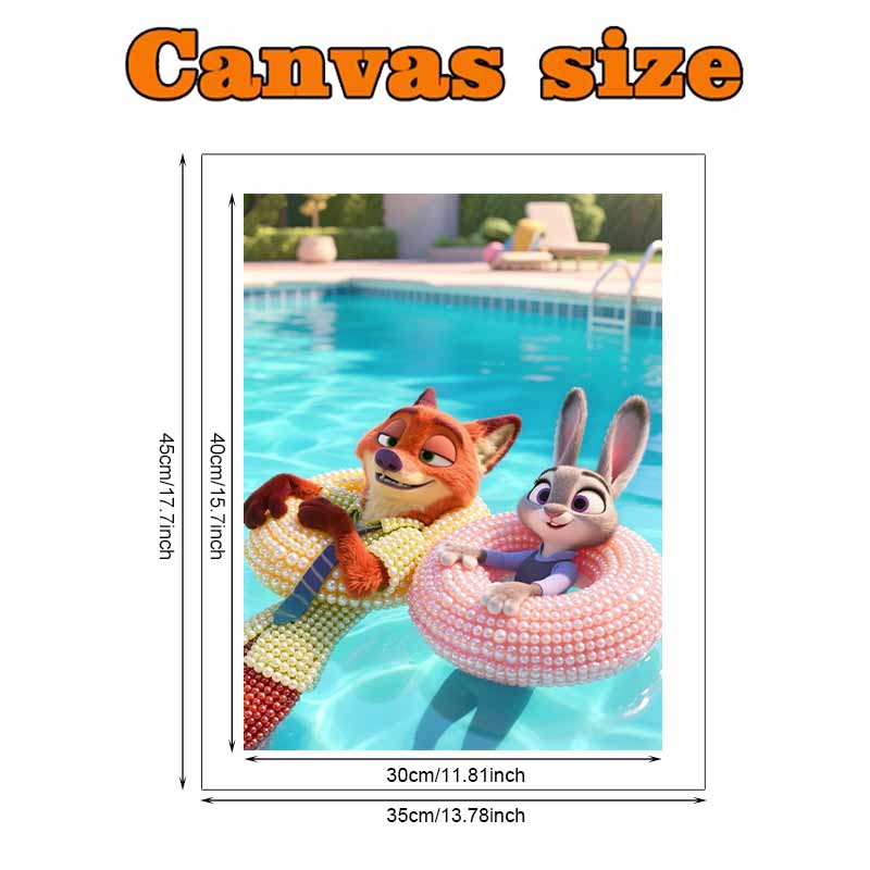 Disney Pearl Painting Zootopia Handmade DIY Pearl Gem Painting Pictures Crafts Special Shape Home Wall Decoration