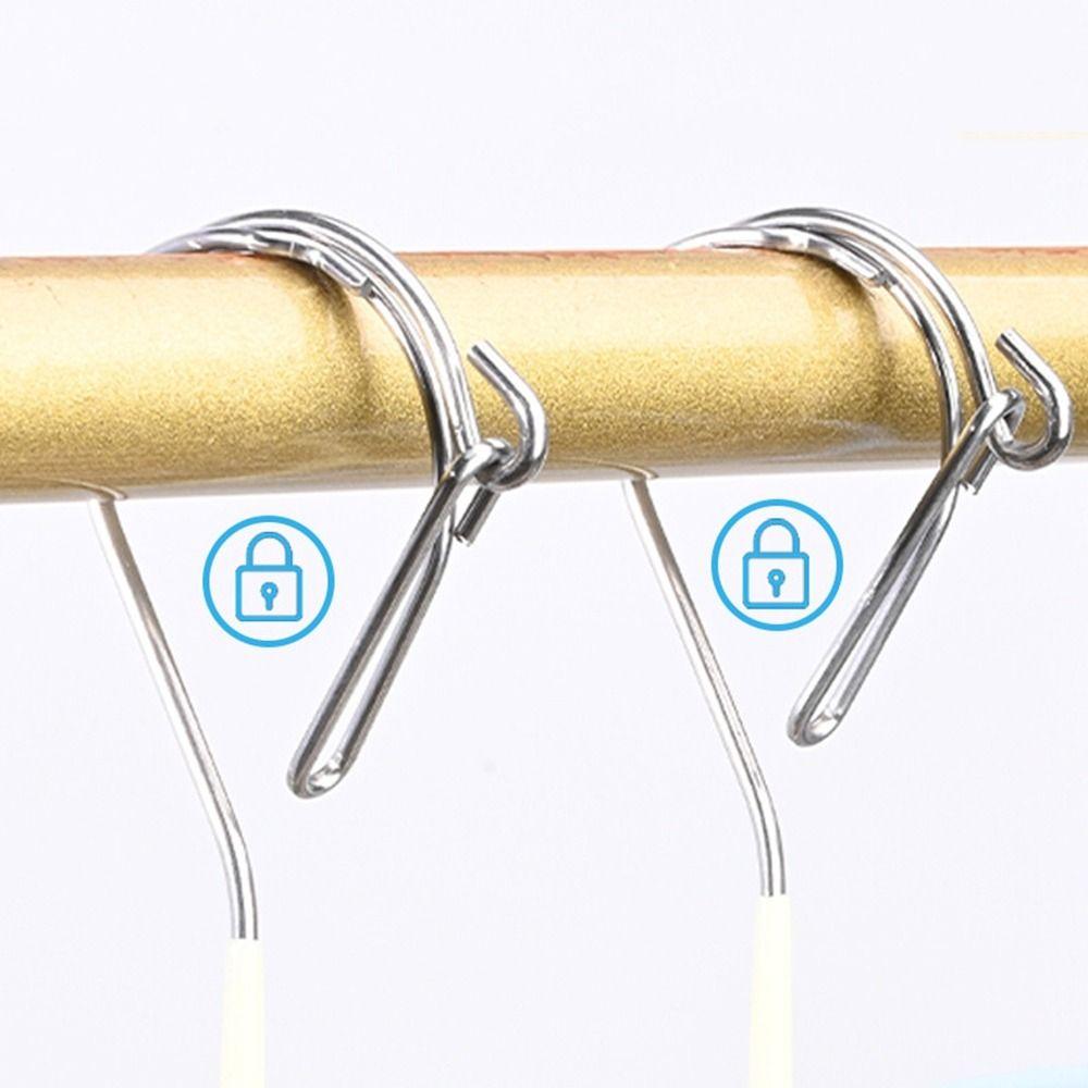 5Pcs Non-slip Clothes Hanger with 8 Clips Stainless Steel Sock Hangers  Closet Storage