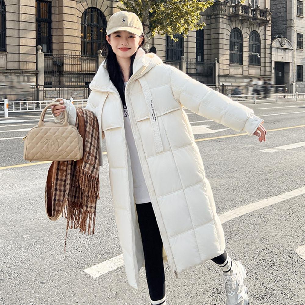 Winter thickened down padded jacket women's long over the knee Korean version loose padded jacket tide