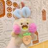 Rabbit Doll Toy Blush Rabbit Plush Keychain Bag Pendant Cartoon Plush Pendant  Couple