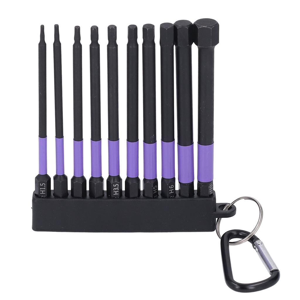 10-teiliges Schlagbohrer-Bit-Set TS2 Legierter Stahl 4 Zoll 100 mm Violett Hochfest Magnetisches Schraubendreher-Bit-Set