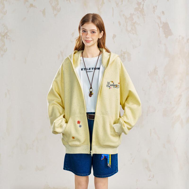 

BEETLE TOWN Bear Ear Embroidered Hooded Cardigan L