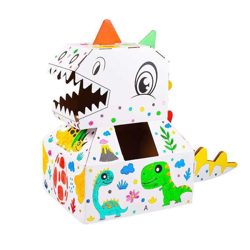 Kindertag DIY Dinosaurier-Kartonmodell - Tragbares Spielzeug inspiriert von TikTok
