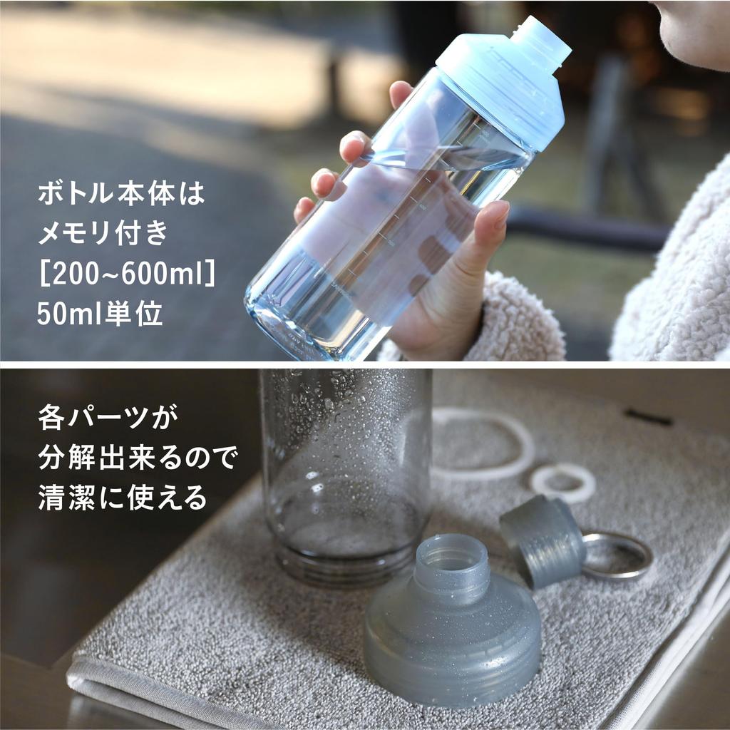 CB Japan LIMA Water Bottle with Aluminum Ideal for Outdoor and Protein Drinks 690, SANTECO, 690ml, Blue, Cold/Room Temperature, Tritan, BPA-Free,