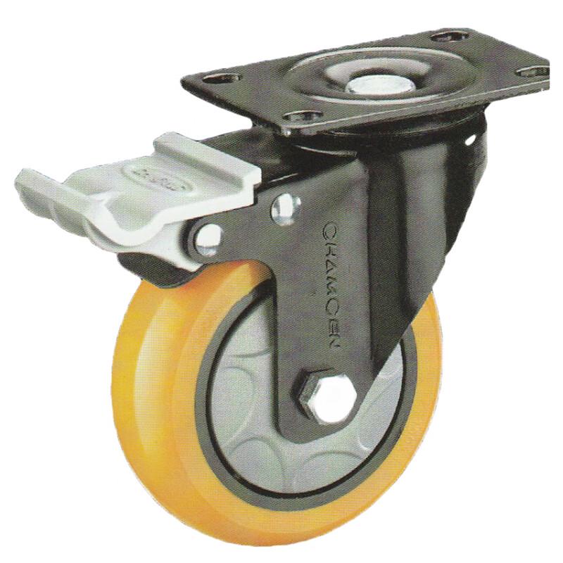 Changcheng 5-inch Polyurethane Swivel Caster with Double Brake