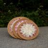 Decorative Handwoven Rattan Weaving Coaster Round Woven Texture Heat Insulation Pad Natural Shell Mats Hotel