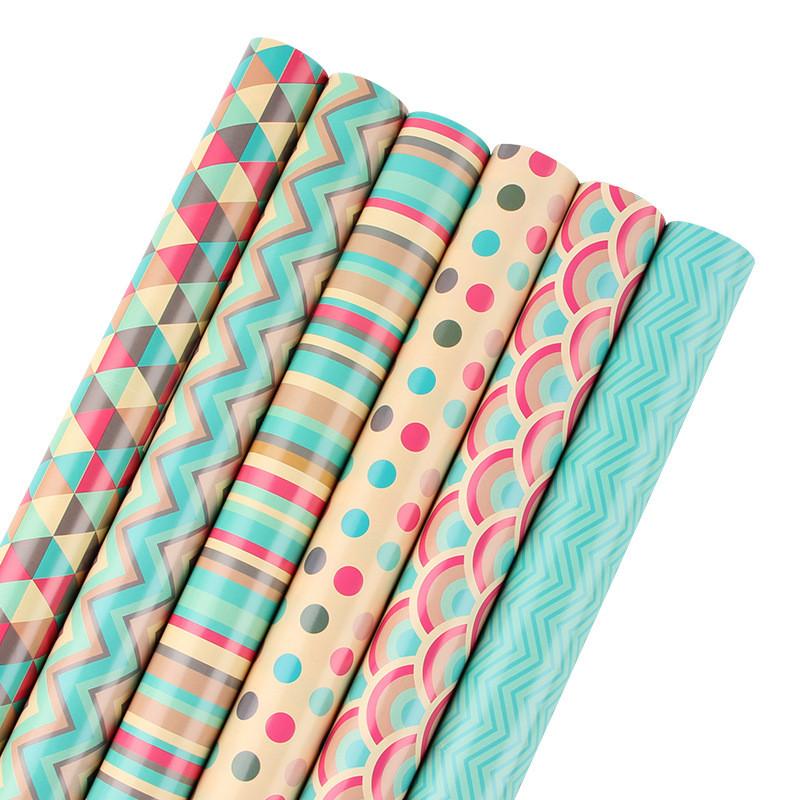 Copperboard Gift Wrap Paper Pack With Colorful Patterns For Special Occasions