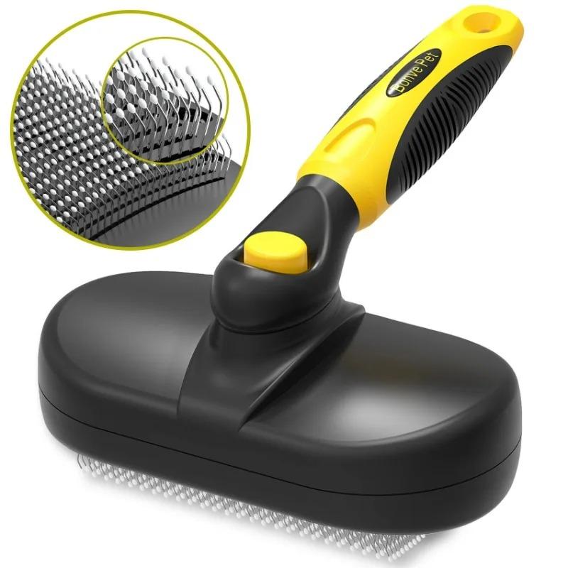 

Puppy Auto Hair Clean Dog Brush Waterproof Small Large Dog Pet Grooming Comb Massage Cat Tools Fits Various Hair Remover чёрный