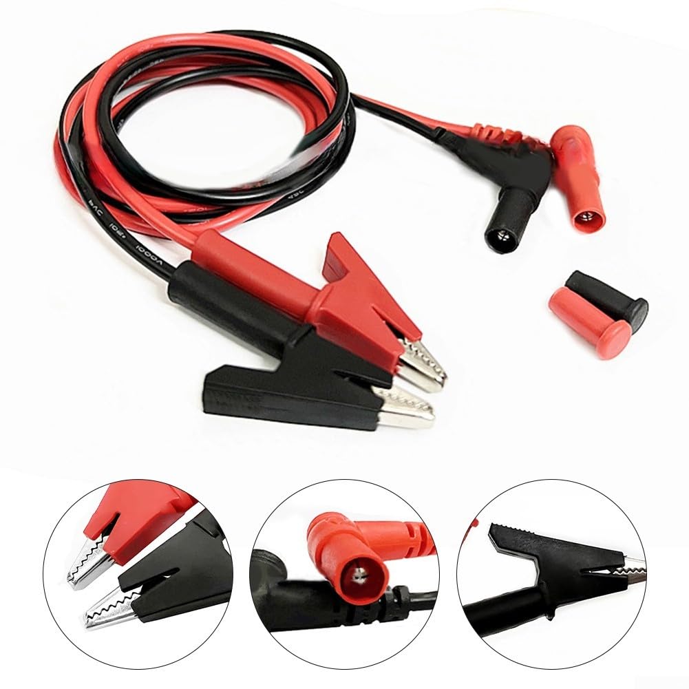 

20A 90CM Alligator Clip To Banana Plug Test Cable Lead Connector Dual Probe 4mm Crocodile Clip for Multimeter Measure Tool