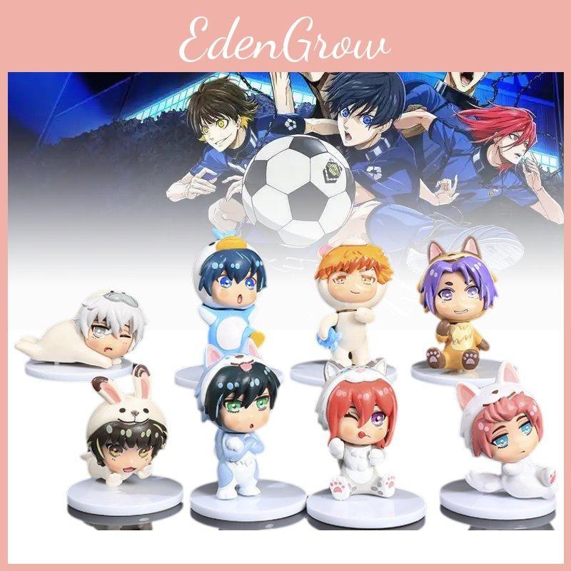 Blue 8pcs Lock Character Pvc Toy Model Desktop Decoration Child Gift Christmas