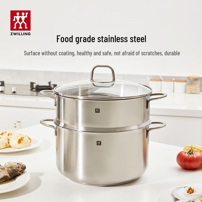 ZWILLING NovaPlus 28cm Stainless Steel Steamer & Stockpot Set
