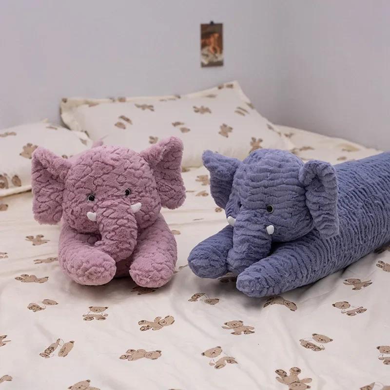 Long Elephant Body Pillow Large Cute Stuffed Animal Cushion Sleeping Elephant Decorative Body Pillow Chair Back Cushion Decor