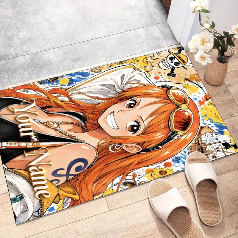 Custom Nami Mat Personalized Name, Polyester Washable Indoor Entryway Rug, Gift for Christmas, Easter, Thanksgiving Day