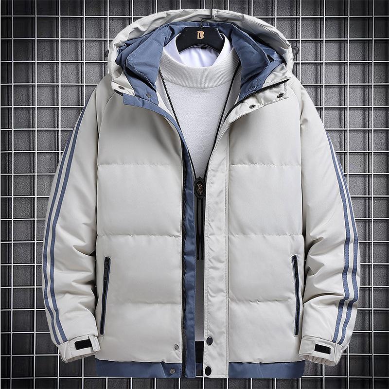 

High quality 2025 hooded padded jacket small oxford material men s winter thickened warm trendy padded jacket padded jacket M хаки