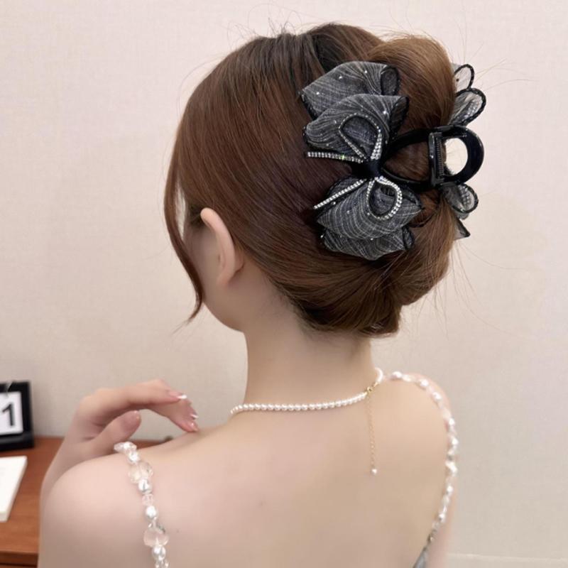 Fabric Bow Grab Hair Clips Women'S Korean Style Hairpin Shark Cawl Clips Girls Hair Accessories