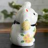 Waza No Kura Cute Kutani with Both Paws Featuring a Floral Feng Good Luck Interior Japanese Small Birthday Grand Opening Housewarming 60th Birthday