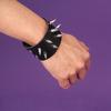 Spiked Studded Bracelet Black Leather Rivets Punk Bracelet Cuff Wrap Bangle Metal Snap Button Wristband for Men Women