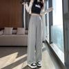 High Waist Petite Gray Wide-Leg Pants - Autumn/Winter 2025 Casual Slimming Trousers for Women