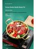 Goldener koreanischer Edelstahl-Topf mit Doppelohren für Ramen, Suppe und Meeresfrüchte - Mini Flachboden Hot Pot Becken.